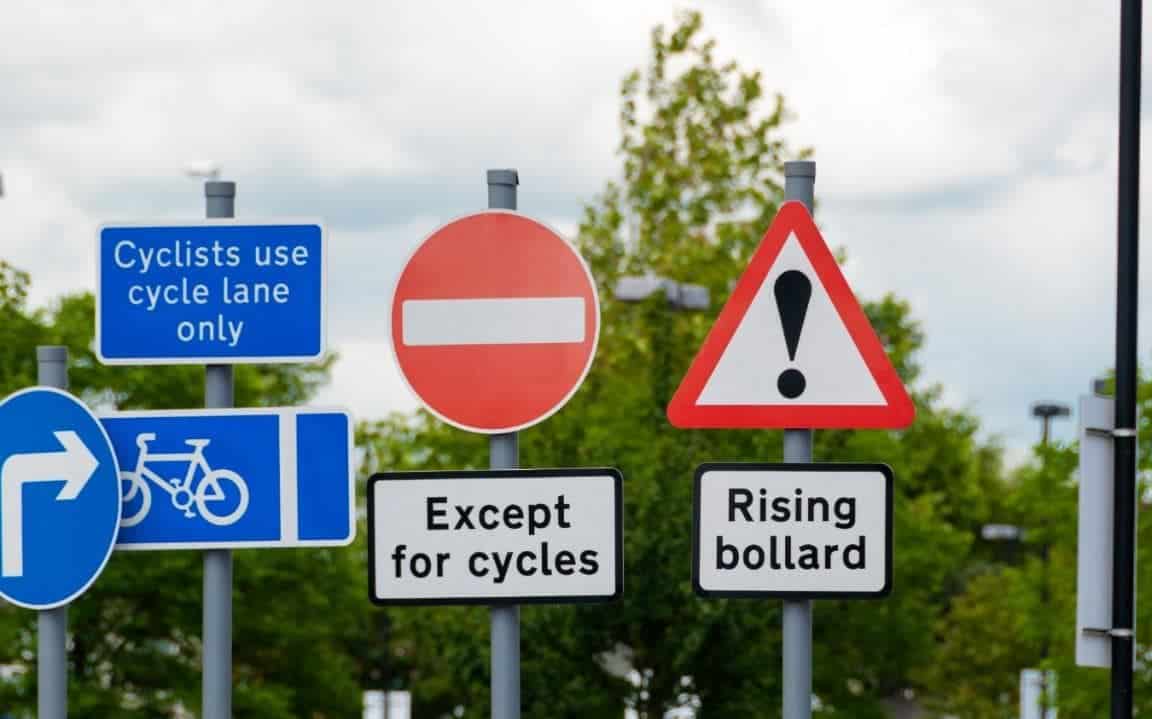 Cycle road signs